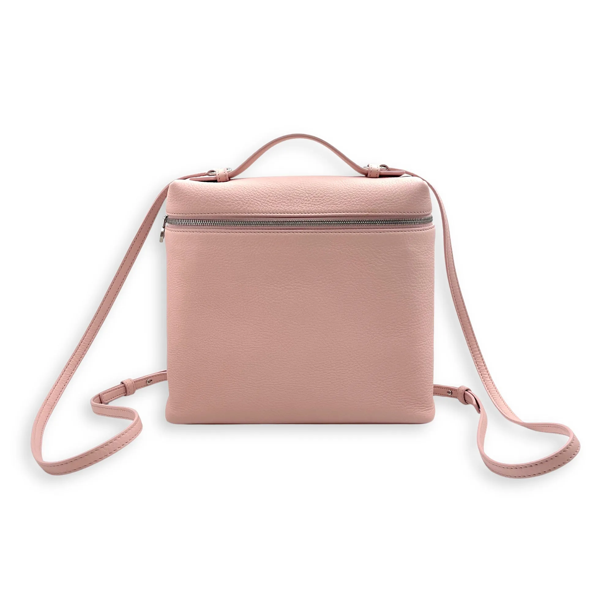 Extra Pocket L23.5 Pink Backpack in Calfskin, Silver hardware