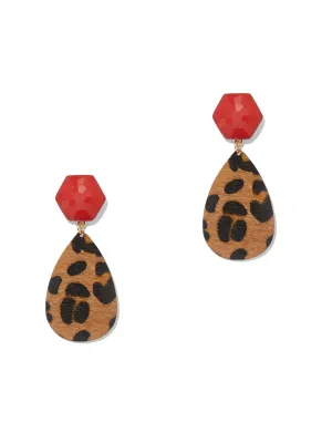 Faux-Tortoise Teardrop Earring