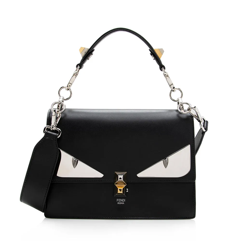 Fendi Leather Monster Eyes Kan I Medium Shoulder Bag (SHF-16010)