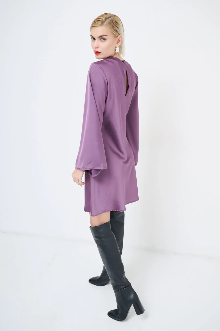 Flared sleeve shift dress wholesale