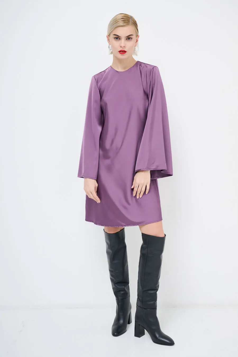 Flared sleeve shift dress wholesale