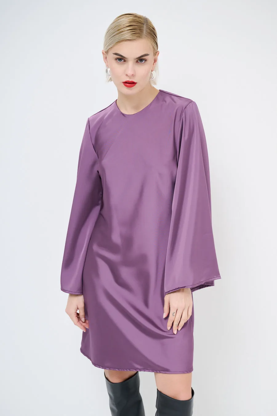 Flared sleeve shift dress wholesale