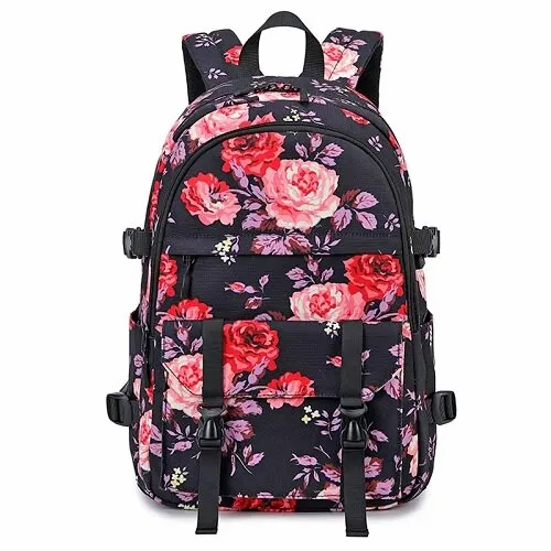 Floral Oxford Woman's Backpack / School Bag