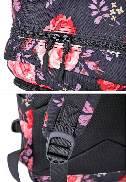 Floral Oxford Woman's Backpack / School Bag