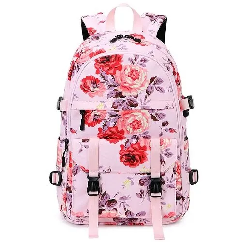 Floral Oxford Woman's Backpack / School Bag