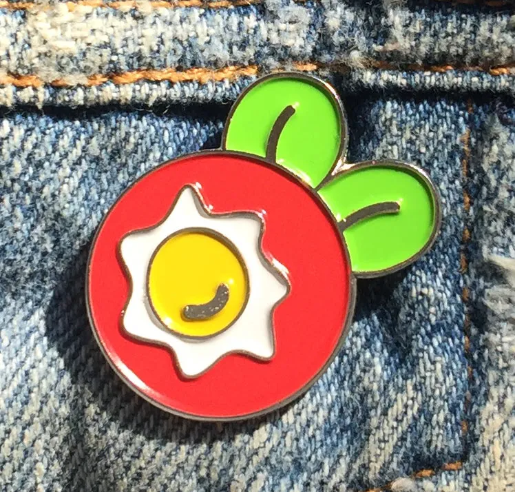 Fried Egg Flower Enamel Art Pin