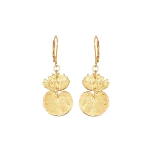 Golden Waterlily Earrings