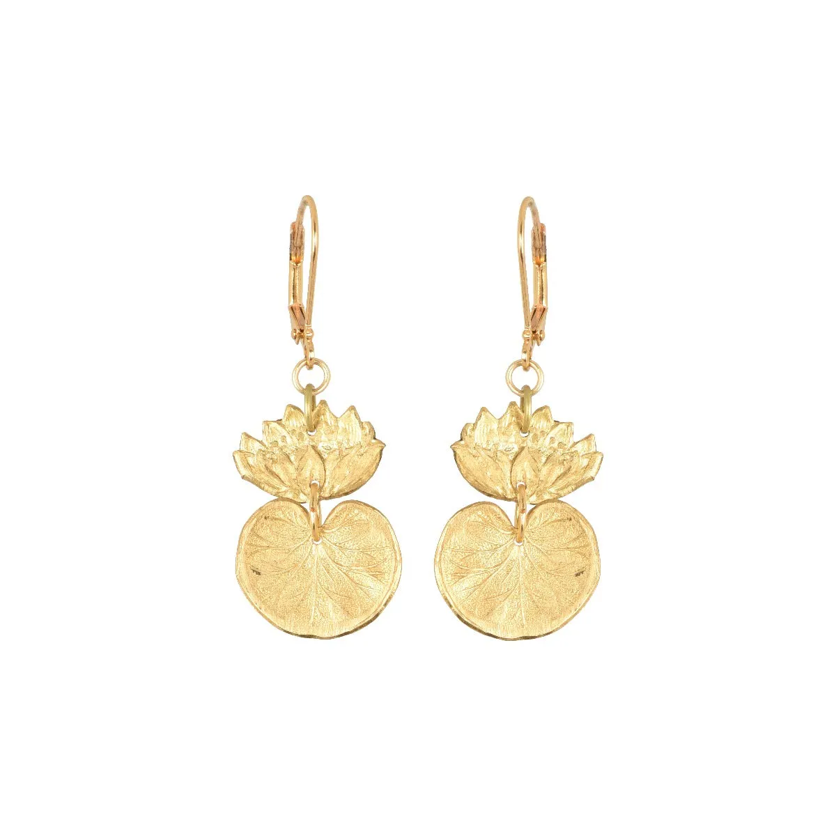 Golden Waterlily Earrings