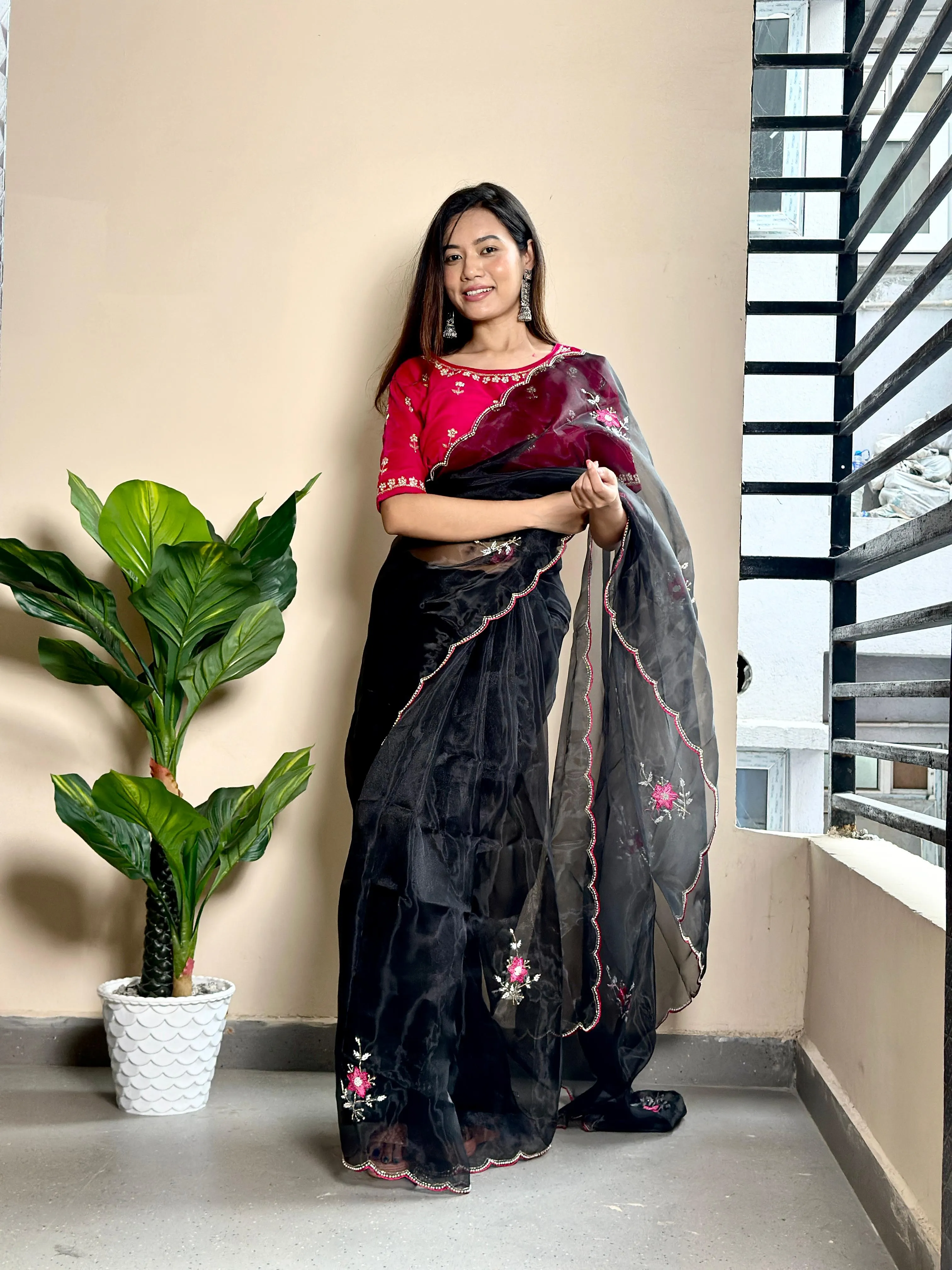 Graceful Organza  Heavy Handwork Saree