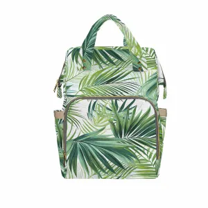 Green Palm Leaves  Diaper Bag Backpack