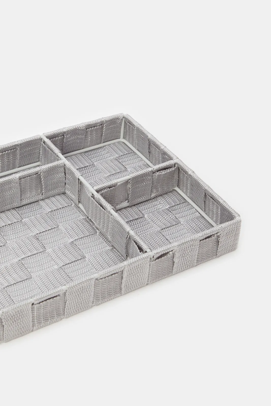 Grey 4-Section Drawer Organizer