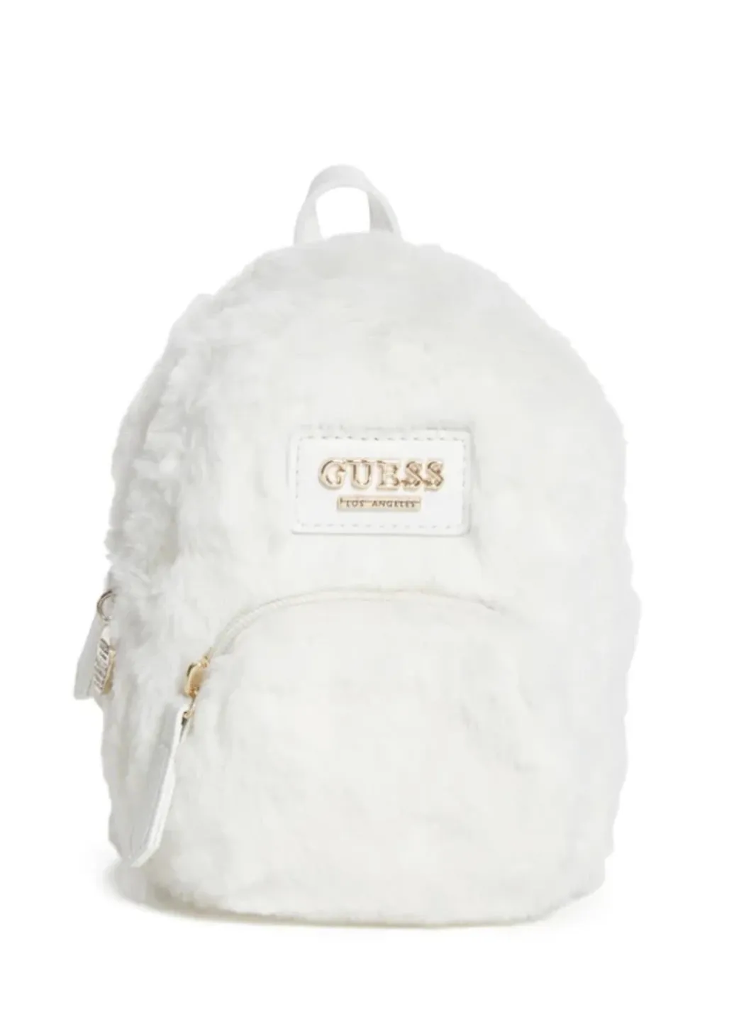 Guess Evan Fur Mini Crossbody Backpack for Women 21GF218 Convertible Crossbody Solid White Casual