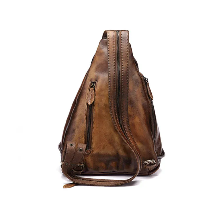 Handmade Ladies Genuine Leather Backpack Purse Small Rucksack Bag For Women