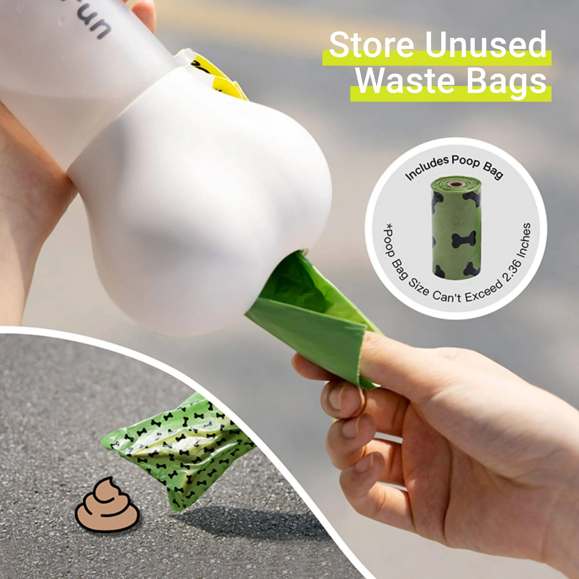 Hands Craft - Dog Water Bottle (2-in-1 Water and Poop Bag Dispenser)