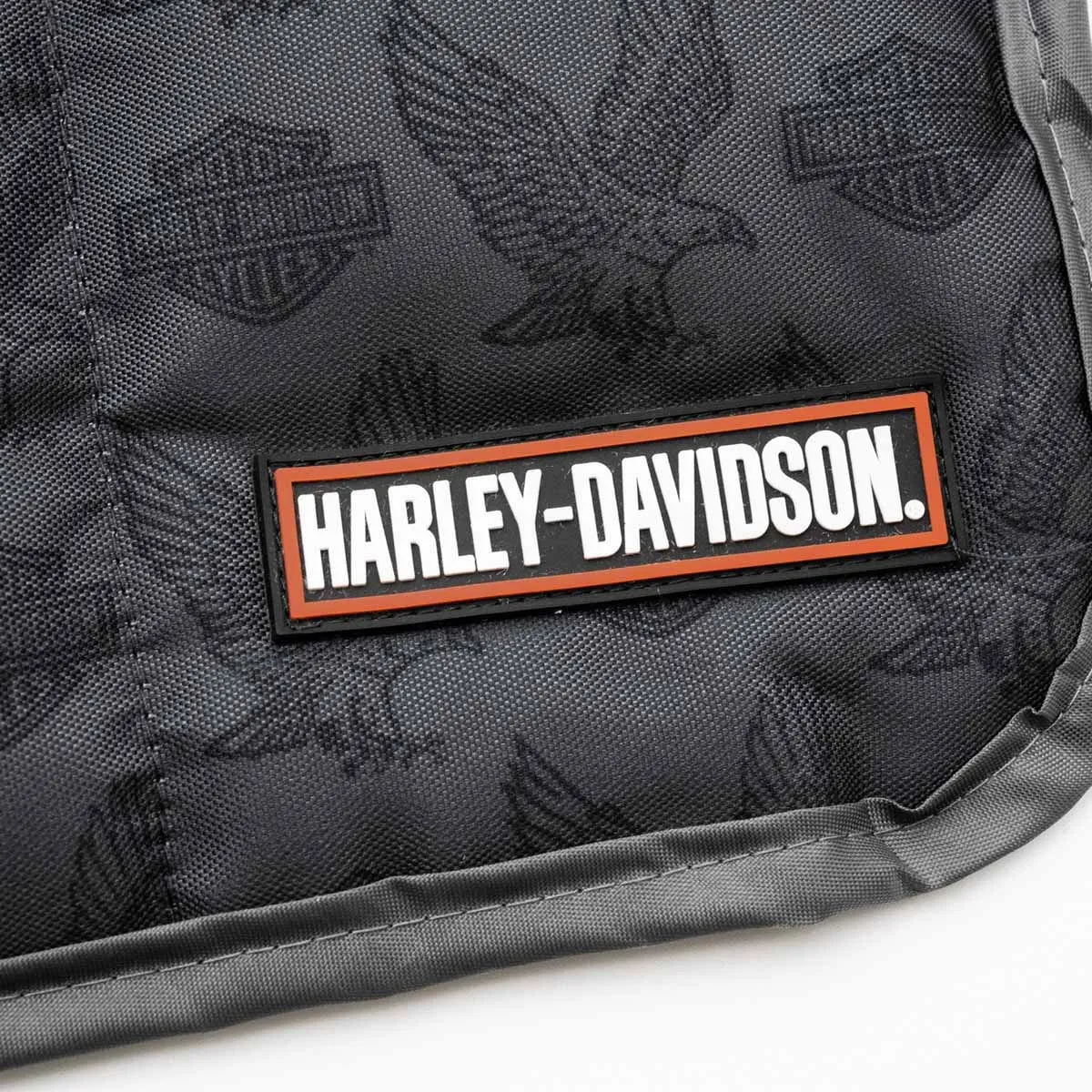 Harley-Davidson Repeat Bar & Shield Eagle Pet Medium/Large Travel Bed, Gray & Black HDX-90222