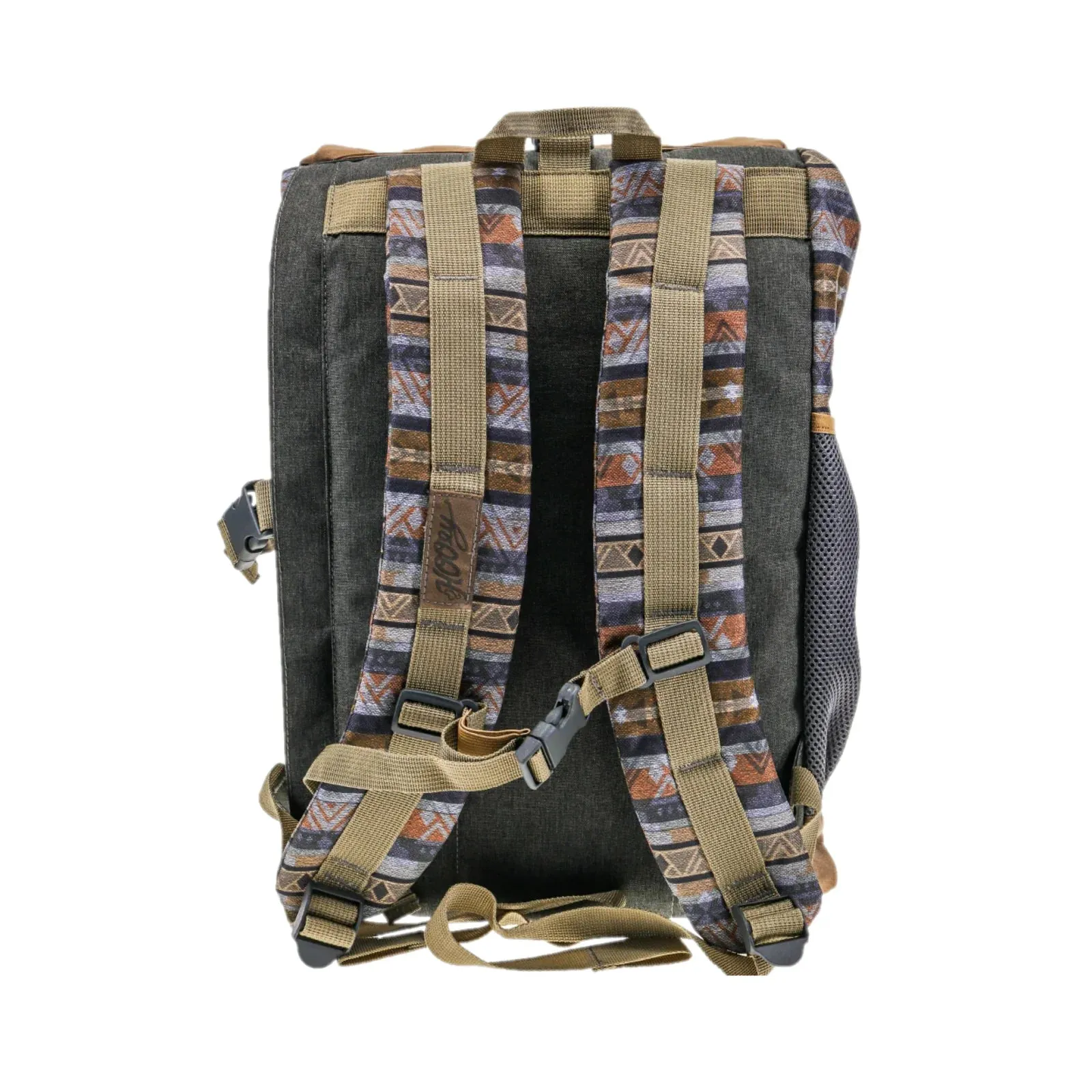 Hooey "Topper II" Steel Blue & Charcoal Multi Color Aztec Print & Khaki Backpack