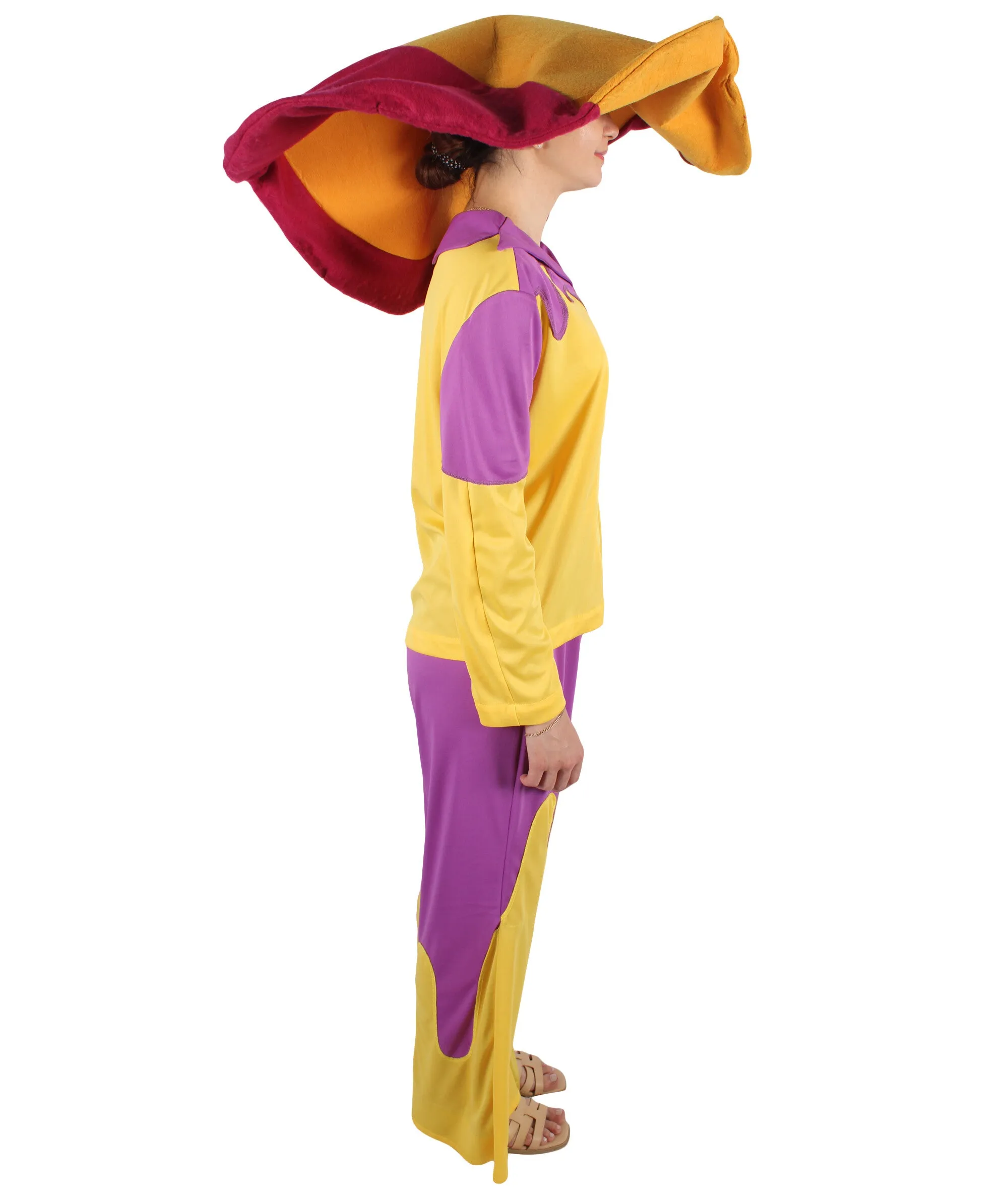 HPO Adult Women's Drag Queen Purple and Yellow Costume | Perfect for Halloween | Flame-retardant Synthetic Fabric