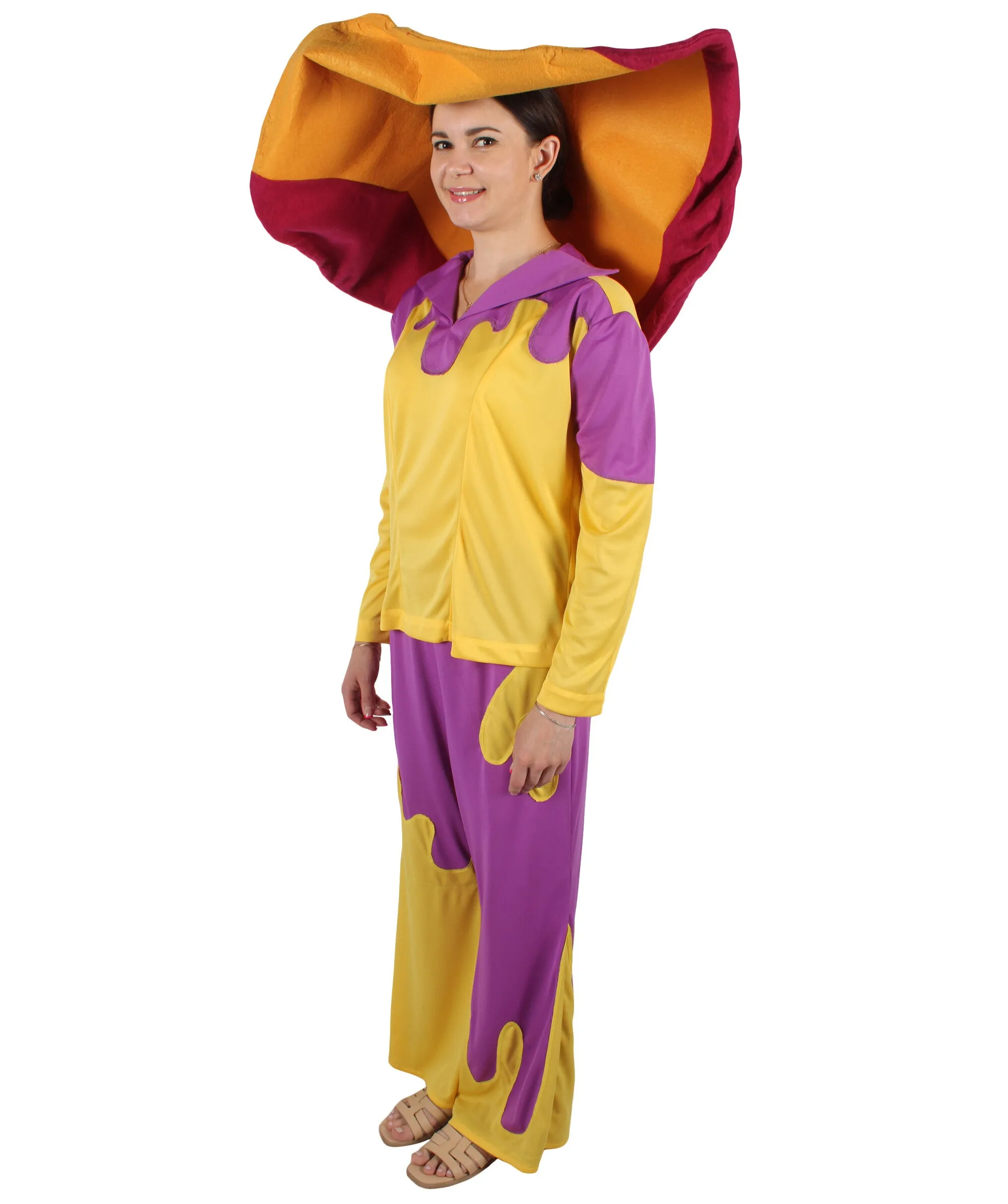 HPO Adult Women's Drag Queen Purple and Yellow Costume | Perfect for Halloween | Flame-retardant Synthetic Fabric