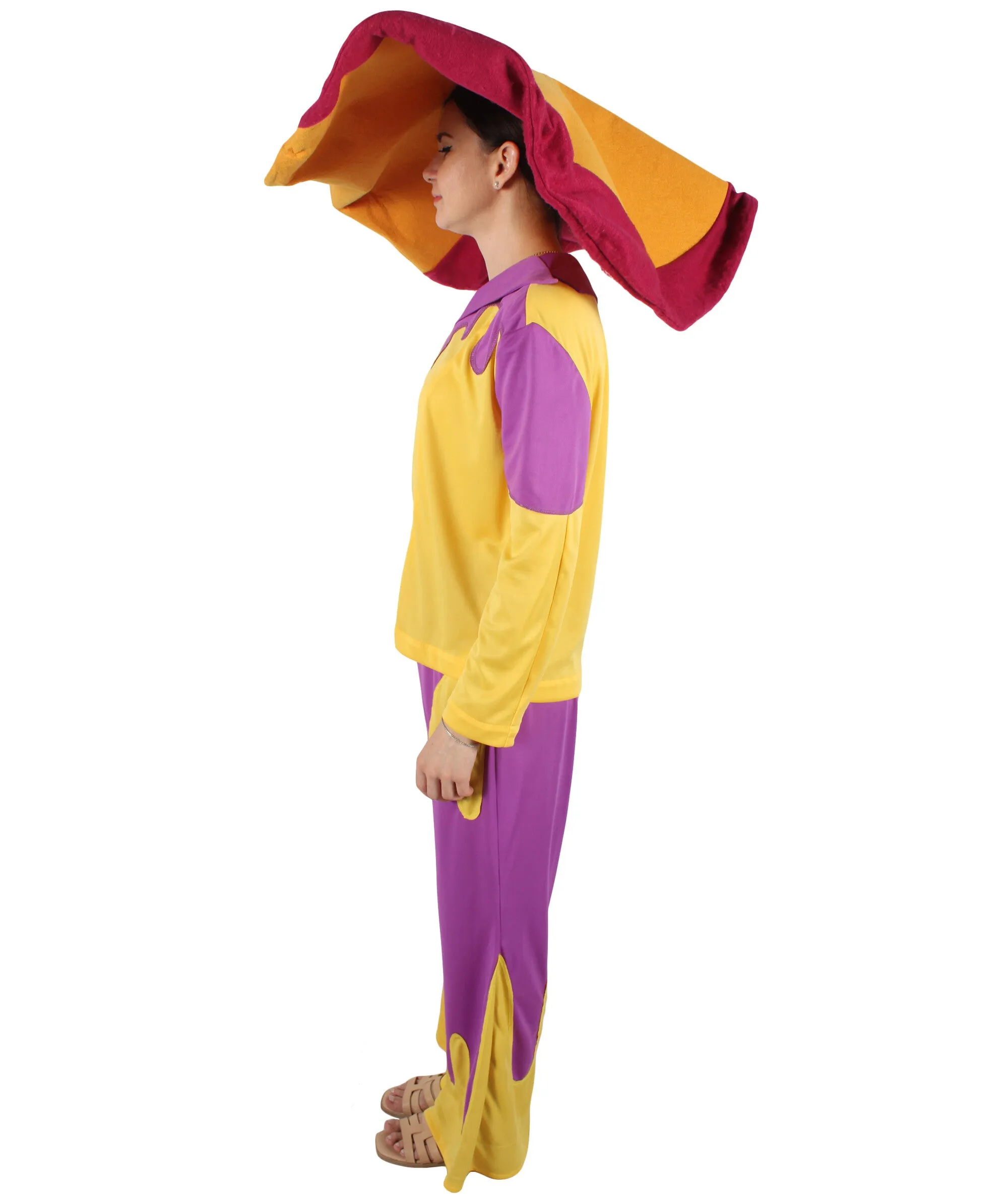 HPO Adult Women's Drag Queen Purple and Yellow Costume | Perfect for Halloween | Flame-retardant Synthetic Fabric