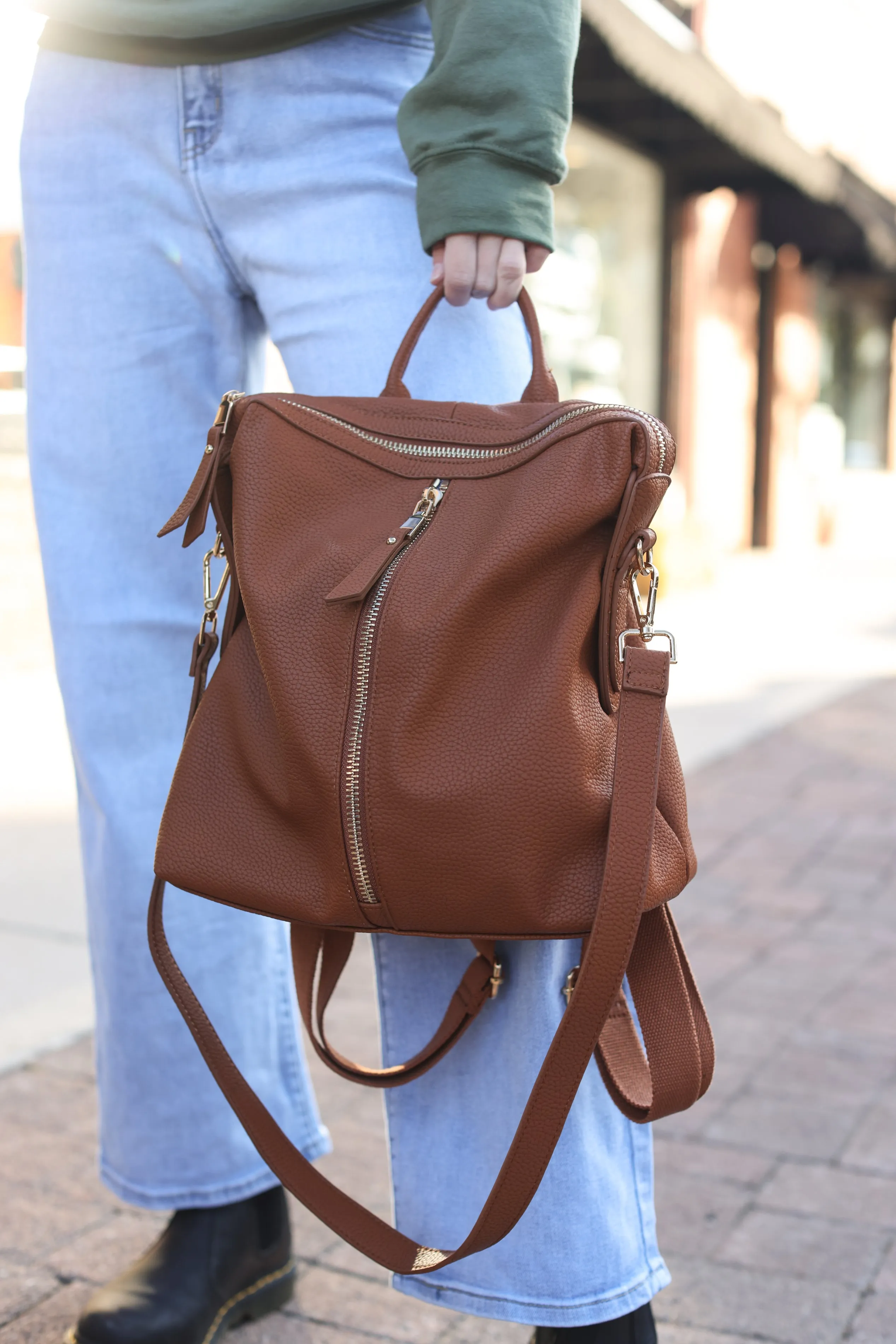 Kenzie Luxury Vegan Backpack with Strap