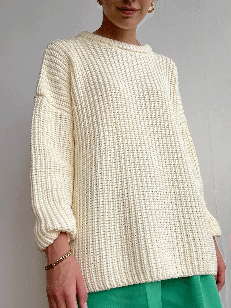 Knitted Solid Graceful Pocket Sweater Cardigan