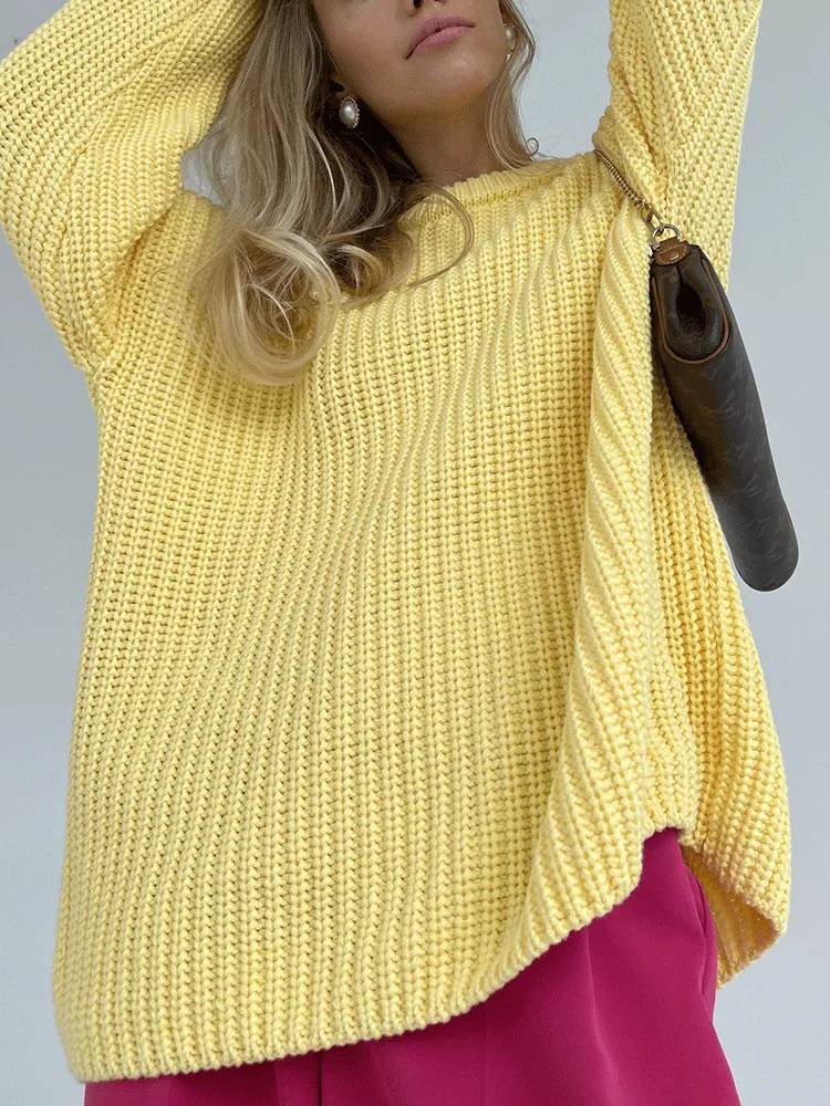 Knitted Solid Graceful Pocket Sweater Cardigan