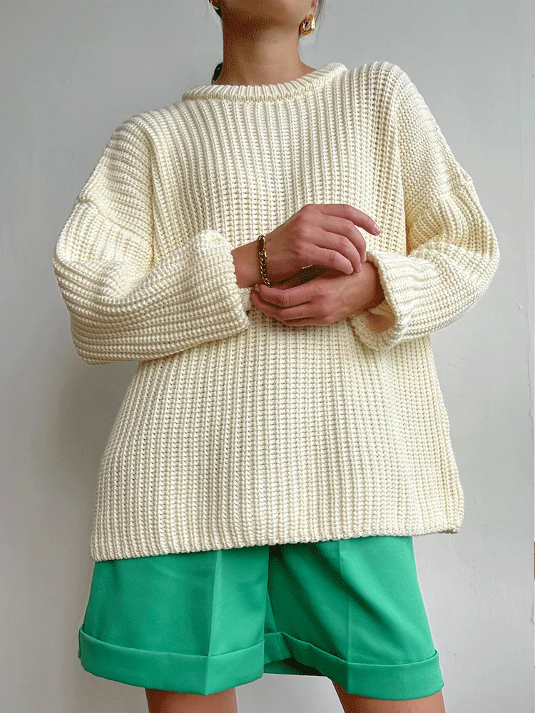 Knitted Solid Graceful Pocket Sweater Cardigan