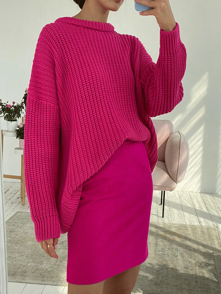 Knitted Solid Graceful Pocket Sweater Cardigan