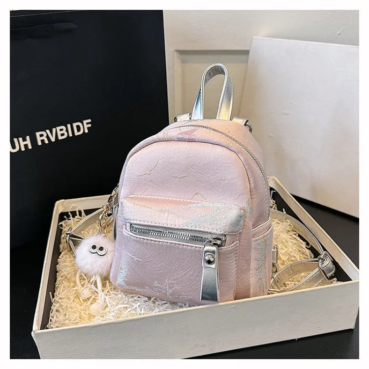 Korean Style Niche Mini Backpack  Summer Girls' Bags Advanced Texture Simple One-Shoulder Crossboby Bag