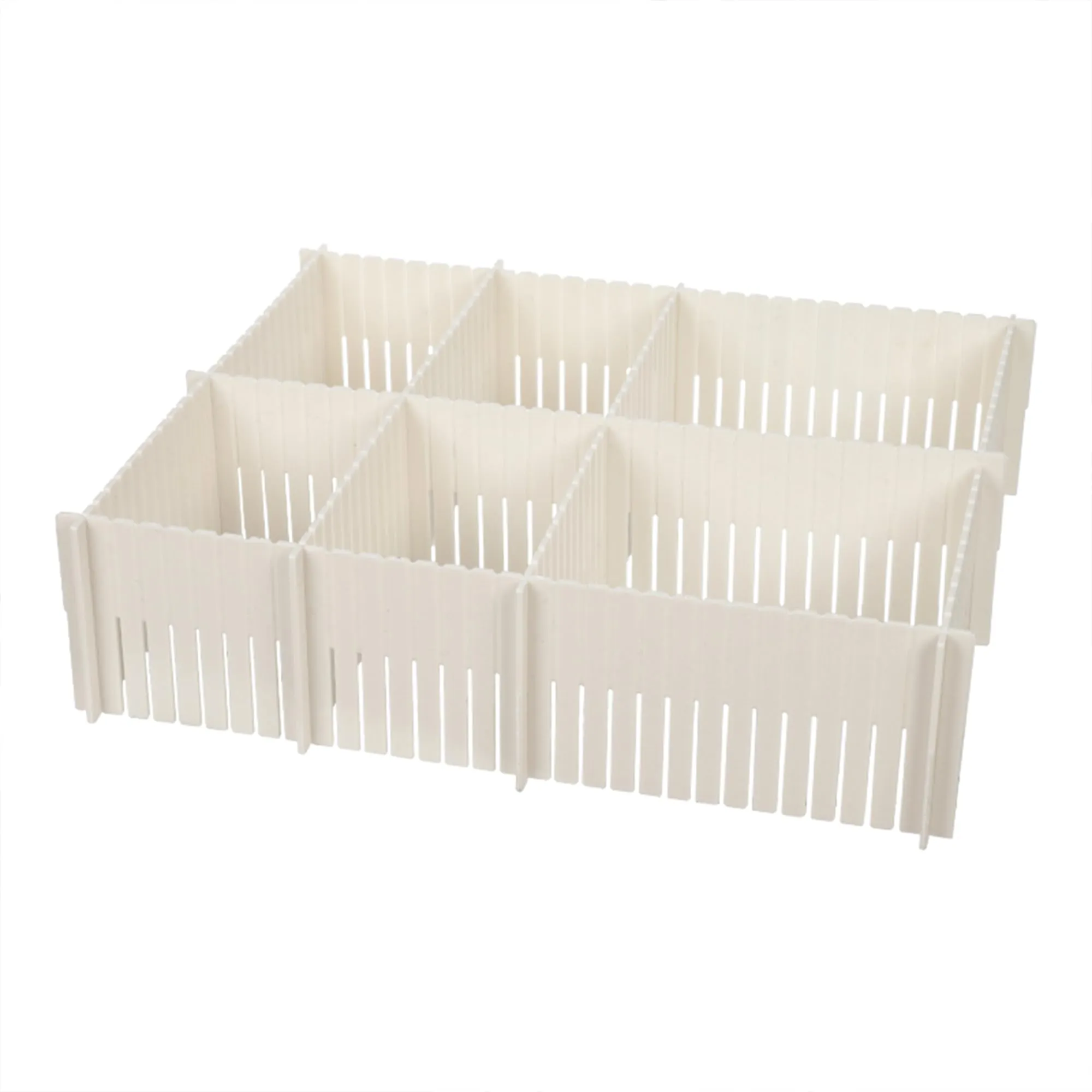 Kuber Industries (Set of 2) Drawer Storage Organizer - Partition for Socks, Belt, Innerwear, Ties, Lingerie & Wardrobe Accessories - White