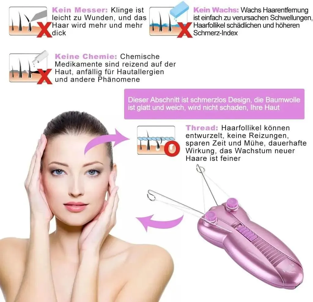 Ladies Facial Epilator - Electric Beauty Epilator with Facial Massager