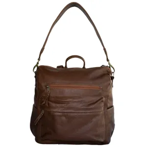 Ladies Leather Backpack in Brown