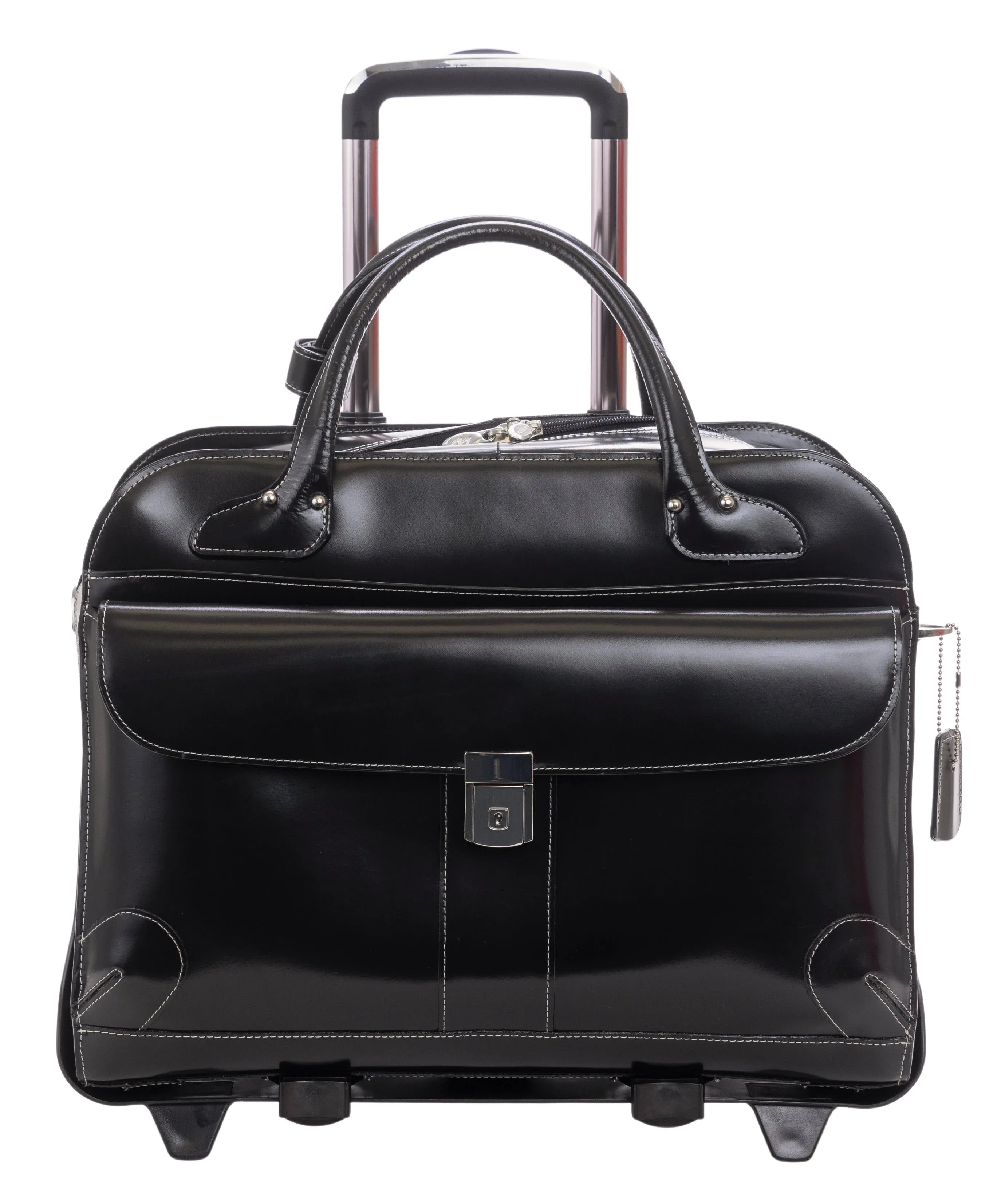 LAKEWOOD | 15” Leather Detachable-Wheeled Laptop Case