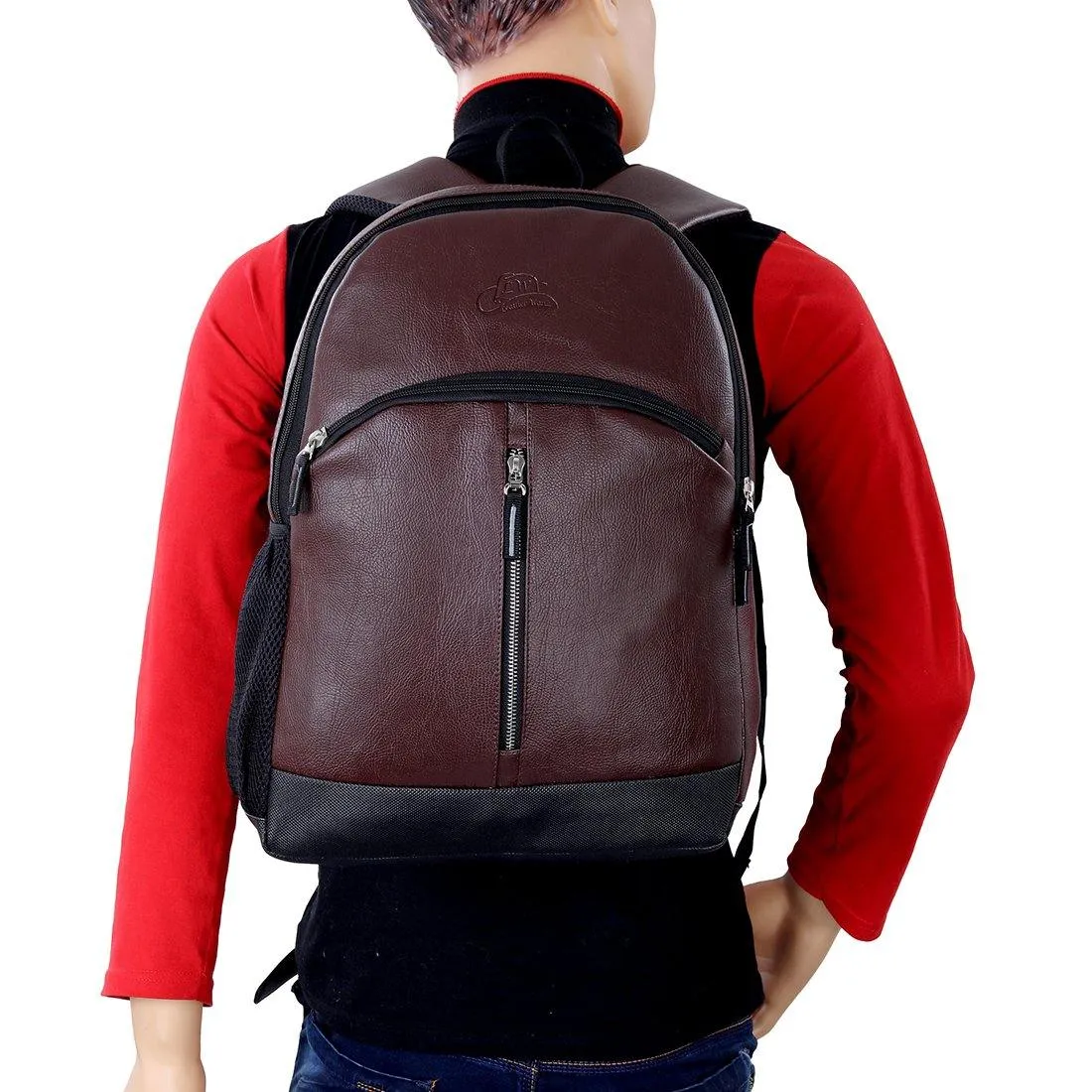 Leather World Unisex Vintage Synthetic Leather Backpack