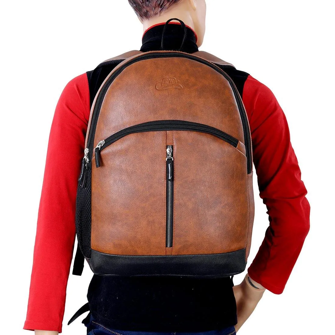 Leather World Unisex Vintage Synthetic Leather Backpack