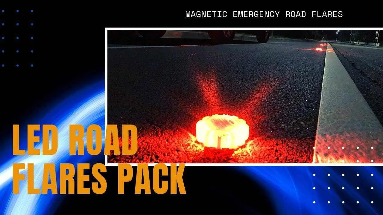 Magnetic Emergency LED Road Flares Warning Kit