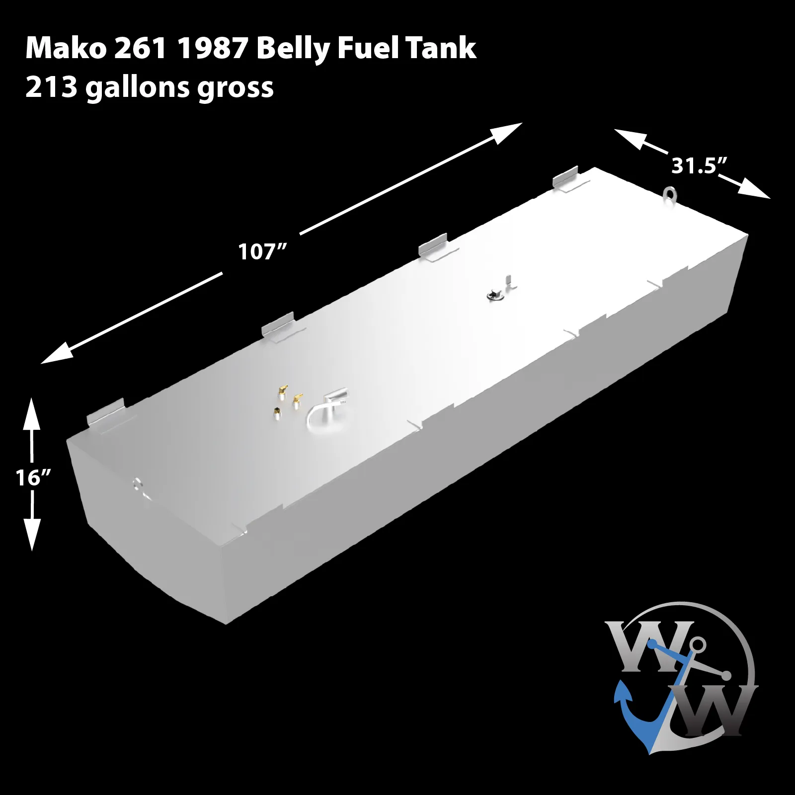 Mako 261 1987 - (213 gal. gross) OEM Replacement Belly Fuel Tank