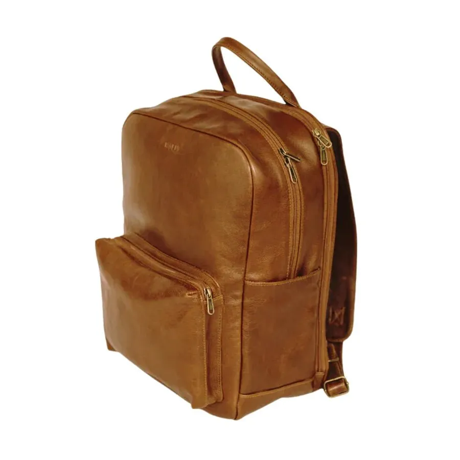 Mally Hunter Leather Laptop Backpack | Toffee