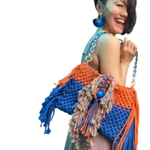 Mandarina Macrame Clutch & Shoulder Bag