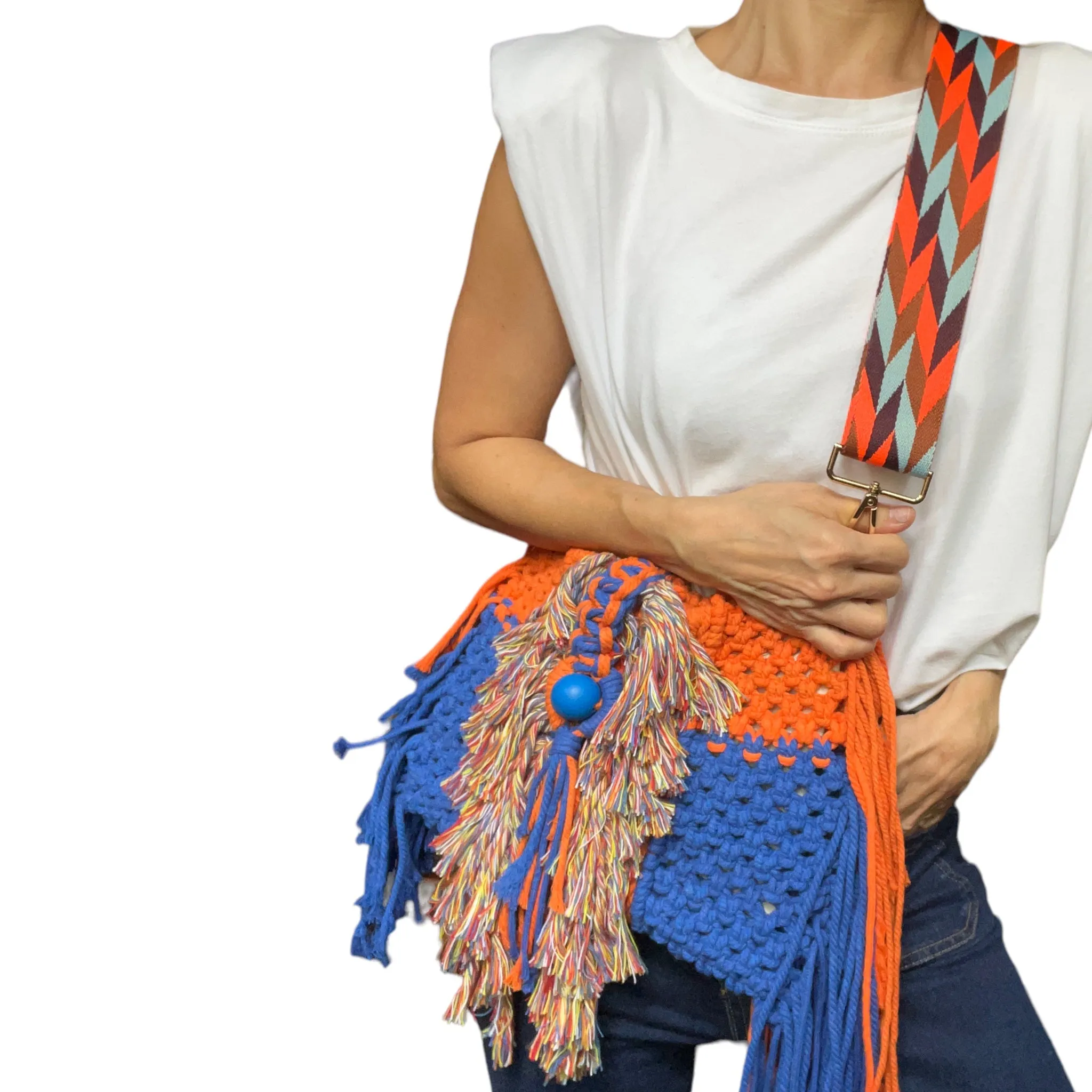 Mandarina Macrame Clutch & Shoulder Bag