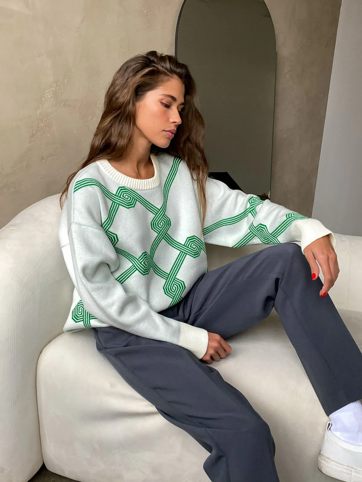 Maze Game Graceful Oversized Sweater