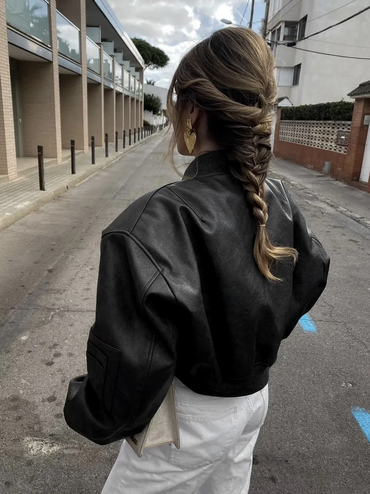 Minimalism Faux Graceful Leather Jacket