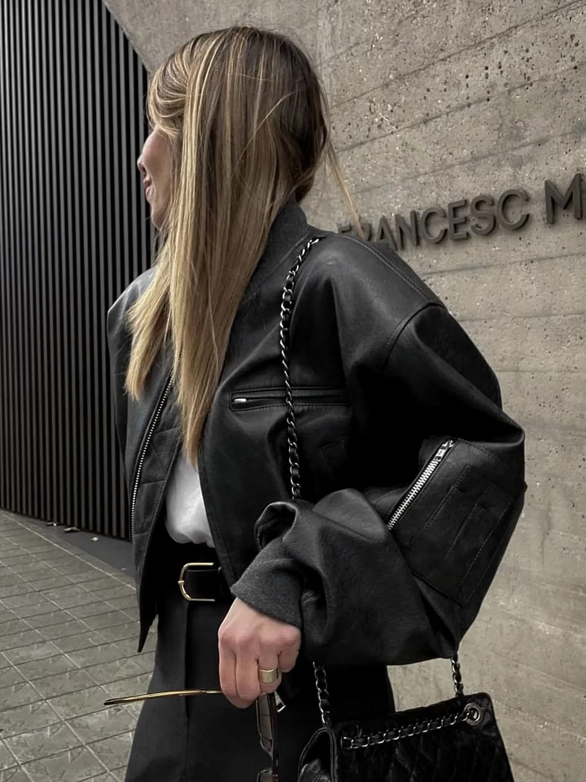 Minimalism Faux Graceful Leather Jacket