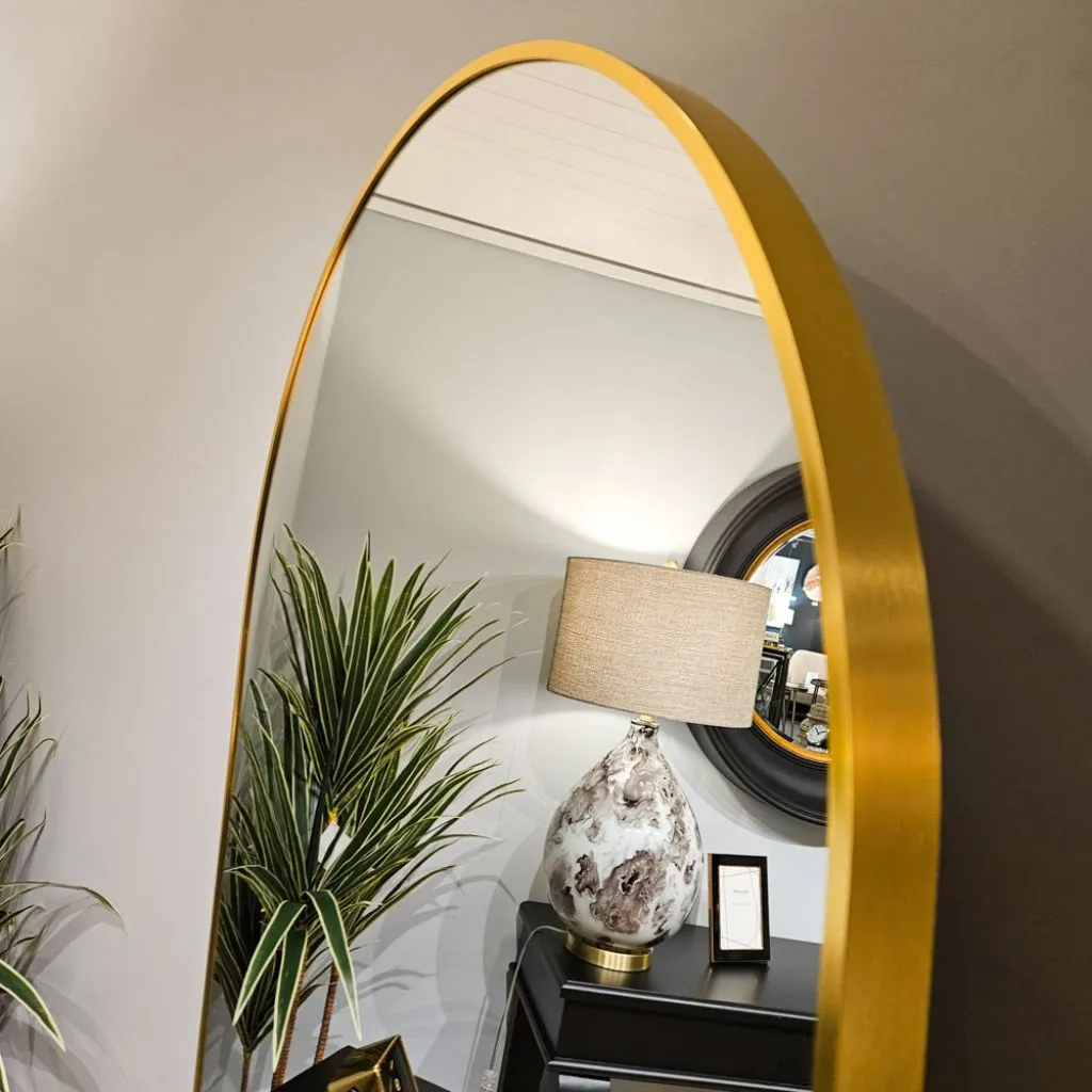 Modena Gold 80 x 180cm Arch Leaner Mirror by Tara Lane