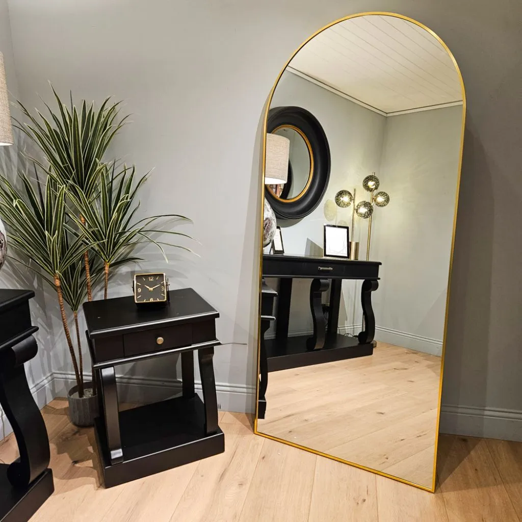 Modena Gold 80 x 180cm Arch Leaner Mirror by Tara Lane