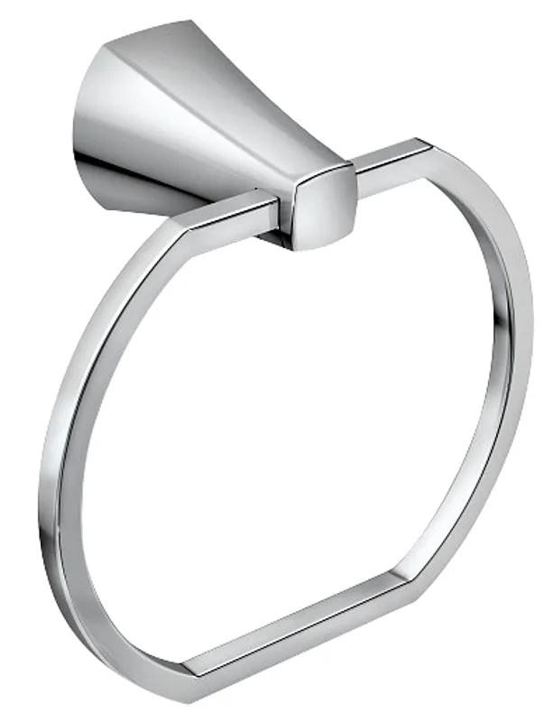 Moen Lindor MY8786CH Towel Ring, 5-7/16 in Dia Ring, Aluminum/Zinc, Chrome, Wall Mounting :CD  1: QUANTITY: 1