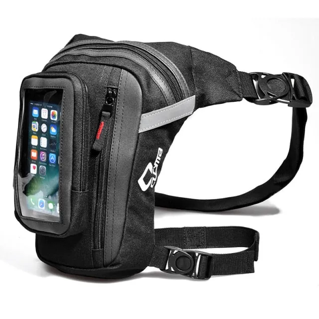 Motorcycle Waist Bag Leg Bag Reflective Phone Bag Multi Pockets