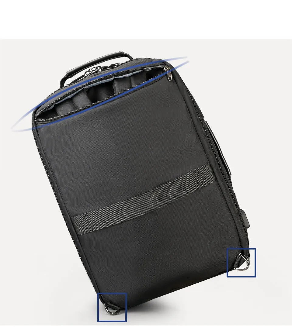 Multi-functional Backpack For 15.6 inch Laptop - Black,Dark Grey