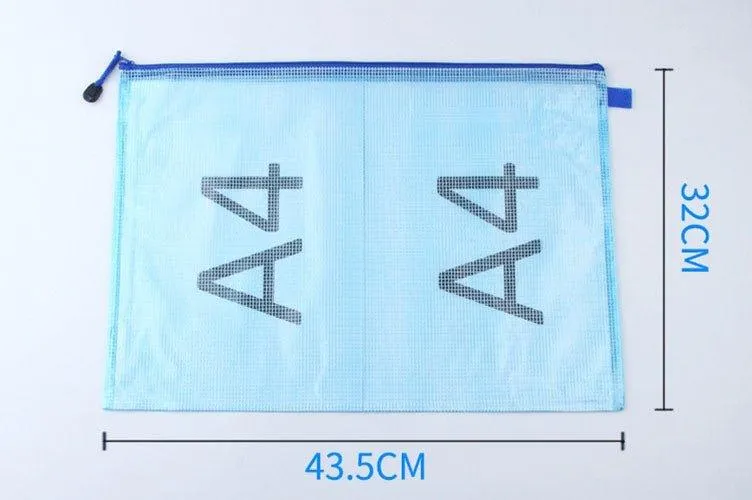 Multi Size PVC Transparent Waterproof Mesh File Bag B5/B4/A6/A5/A4/A3 NP-070047