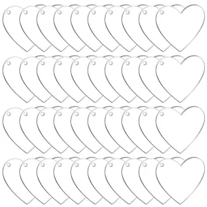 Pack Of 40 - 2-Inch Acrylic Heart Keychain Blanks